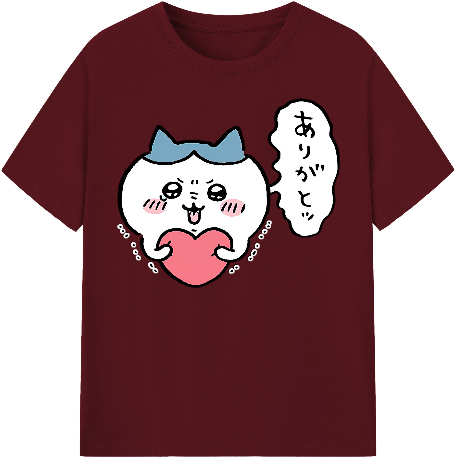 （画像用） ちいかわ ハチワレ Chii-kawa hachiware 綿100％半袖Tシャツ（フロントプリント）